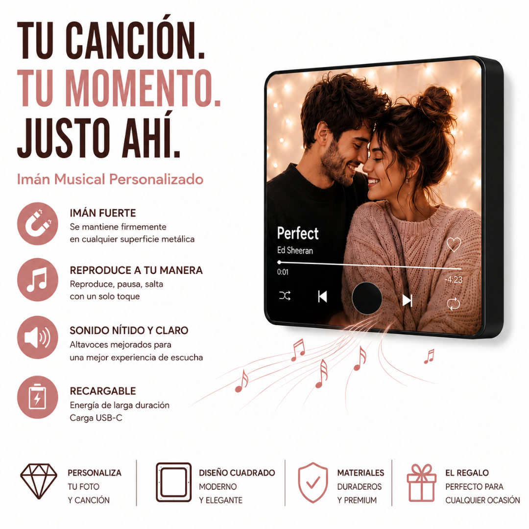 Imán Musical Personalizado con Foto y Canción