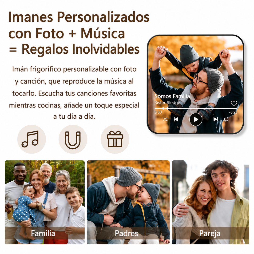Imán Musical Personalizado con Foto y Canción